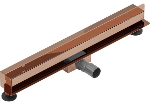 Mexen Flat Wall, rigolă de duș montată pe perete 2 în 1, 60 cm, auriu roz, 1630060