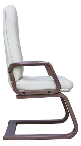 Scaun conferinta MAVIS EXTRA CF, Crem, piele naturala
