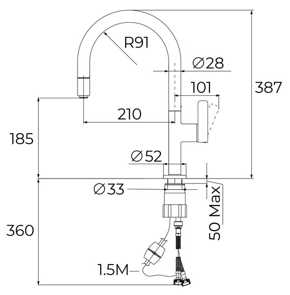 Teka Oval baterie bucătărie pe picior crom 116020011