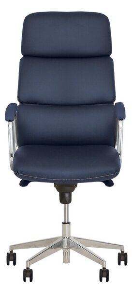 Set 2 scaune directoriale VEGAS, Albastru, piele ecologica