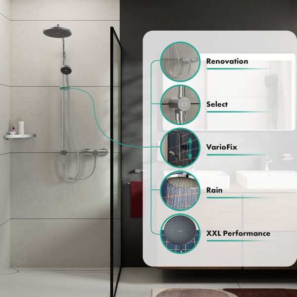 Hansgrohe Activera S set de duș perete cu duș de ploaie crom 28074000