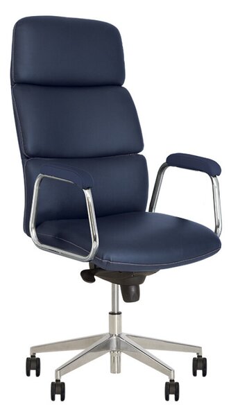 Set 2 scaune directoriale VEGAS, Albastru, piele ecologica