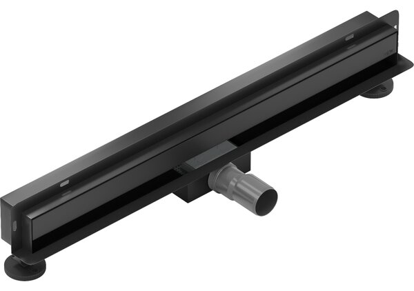 Rigolă de duș plată din oțel inoxidabil Mexen pentru perete 50 cm, model WALL, neagră, 1730050