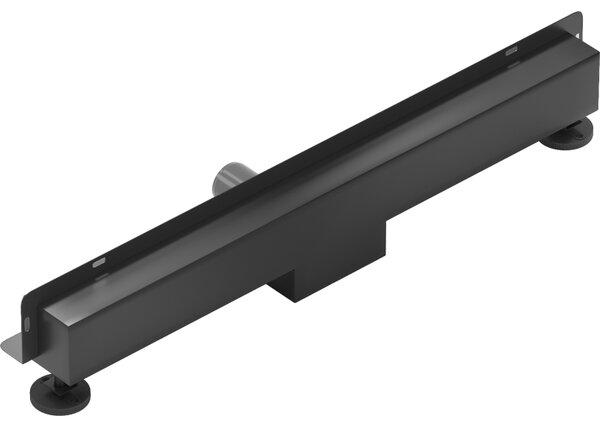 Rigolă de duș plată din oțel inoxidabil Mexen pentru perete 50 cm, model WALL, neagră, 1730050