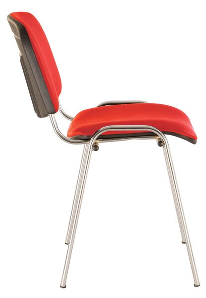 Scaun vizitator GOA CHROME, Rosu piele ecologica