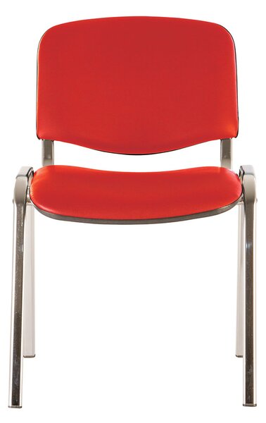 Scaun vizitator GOA CHROME, Rosu piele ecologica