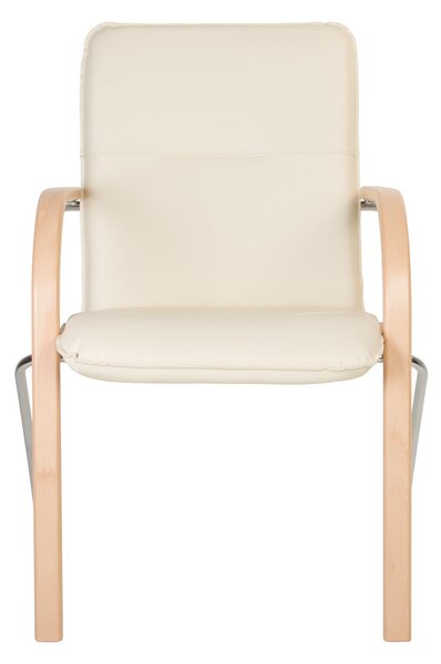 Scaun vizitator FANCY, Crem piele ecologica