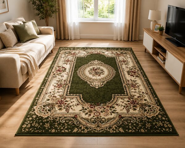 Covor Clasic, Lotos 571, Verde, Diverse Dimensiuni, 1800 gr mp