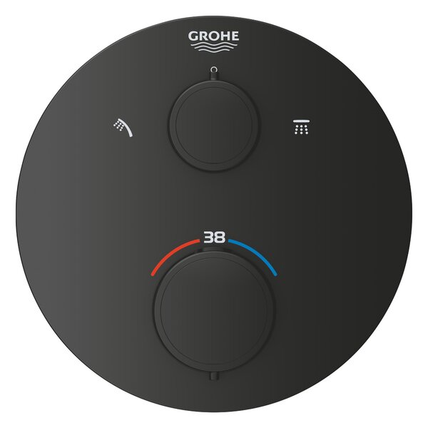Grohe Precision baterie cadă-duș ascuns cu termostat negru 348802430
