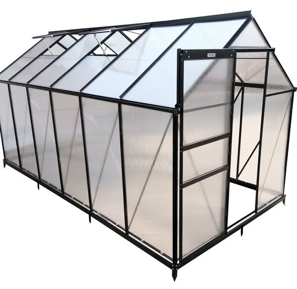 Furnigo Solară de grădină 380x190x195 cm + bază - negru