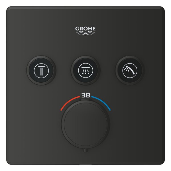 Grohe SmartControl set cadă și duș ascuns cu termostat cu duș de ploaie negru 348752430