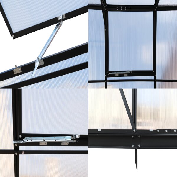 Furnigo Solară de grădină 380x190x195 cm + bază - negru