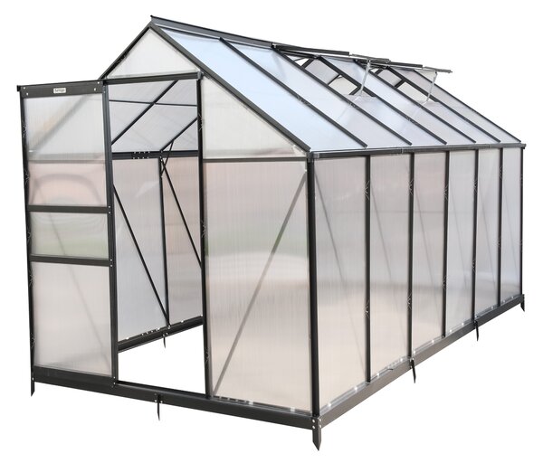 Furnigo Solară de grădină 380x190x195 cm + bază - negru