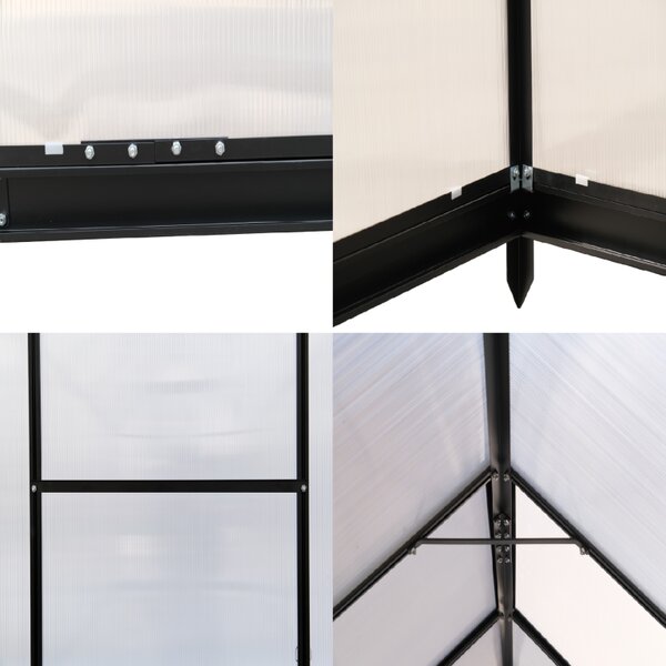 Furnigo Solară de grădină 380x190x195 cm + bază - negru