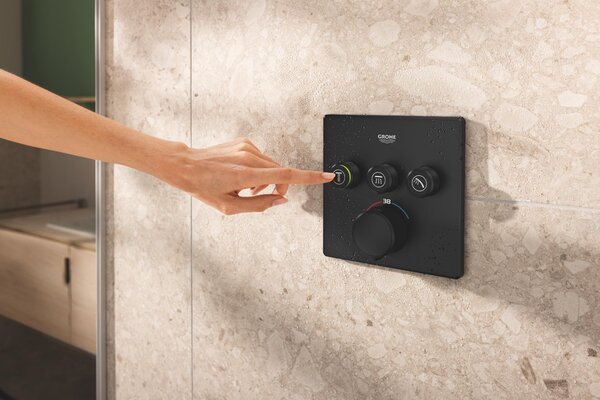 Grohe SmartControl set cadă și duș ascuns cu termostat cu duș de ploaie negru 348752430
