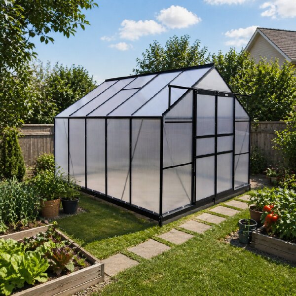 Furnigo Solară de grădină 310x250x195 cm + bază - negru