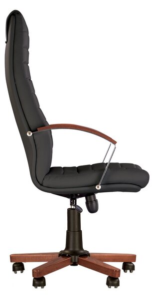Scaun directorial IMIS WOOD, Negru piele ecologica