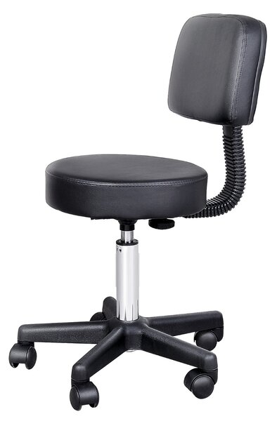 Scaun de Birou HOMCOM Rotativ, Ergonomic, Înălțime Ajustabilă, Piele Sintetică, 35x42-54cm, Negru | Aosom Romania