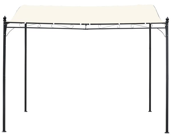 Outsunny Pavilion cu Perdea Parasolară și Prelată Impermeabilă din Poliester, Ideal pentru Grădină, Crem, 297x297cm | Aosom Romania