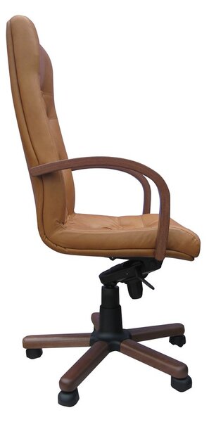 Scaun directorial CHEF LUX EXTRA, Brun deschis piele naturala