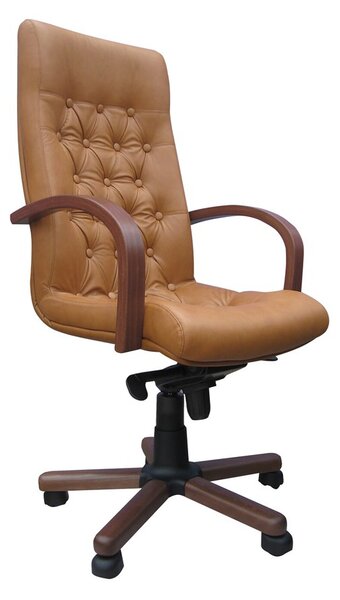 Scaun directorial CHEF LUX EXTRA, Brun deschis piele naturala