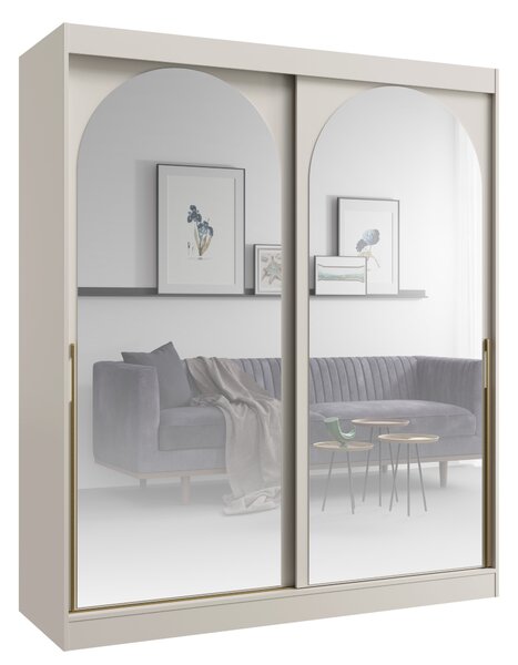Dulap de haine 180 cm Moria 3 (cașmir + auriu) (cu oglindă). Promo -6%. 1160162