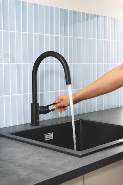 Grohe Start Edge baterie bucătărie pe picior negru 305562430