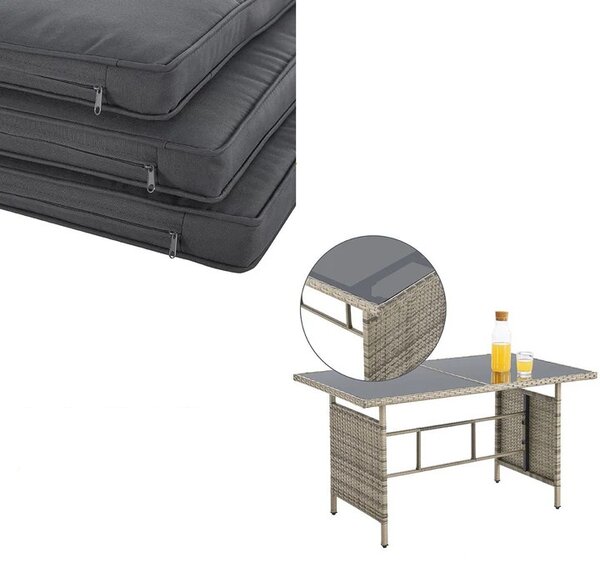 Juskys Set din ratan Turin - gri