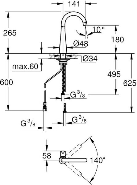 Grohe Zedra baterie bucătărie pe picior SuperSteel 30026DC2