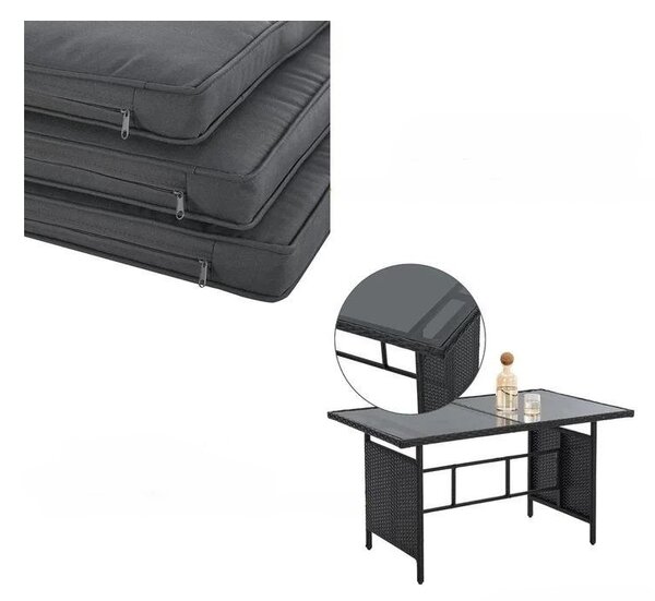 Juskys Set din ratan Turin - negru