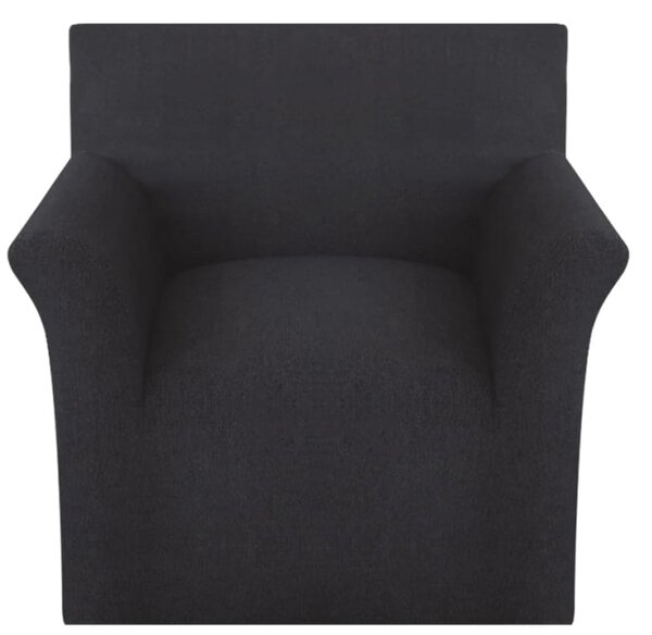 Husă elastică pentru canapea, bumbac jersey, negru