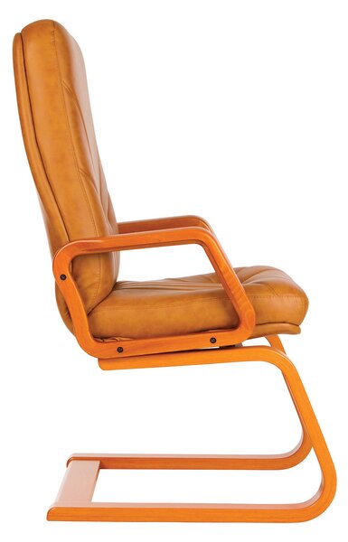 Scaun conferinta MAVIS EXTRA CF, Brun deschis piele naturala