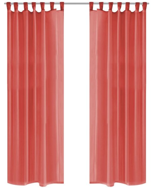 Draperii din voal 2 buc., 140 x 225 cm, roșu
