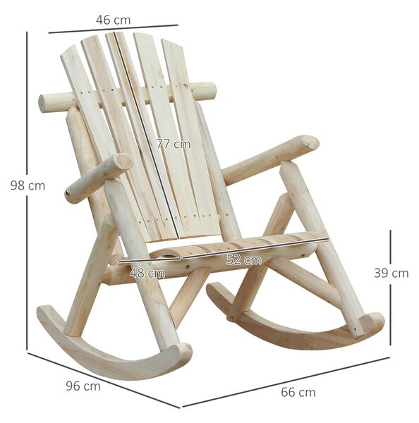 Outsunny Scaun Balansoar de Gradina stil Adirondack din Lemn 96x66x98cm | Aosom Ro