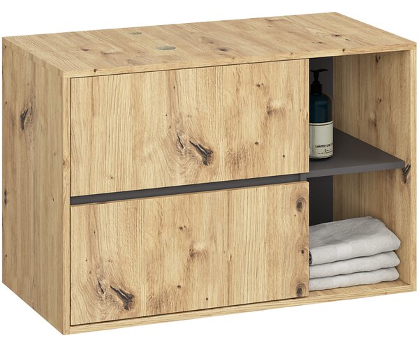 Set mobilier baie Vambos luxe (stejar artizanal + grafit). Promo -19%. 1152129
