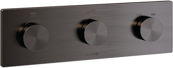 Kludi Pushtronic baterie cadă-duș ascuns cu termostat negru 38300N2-00