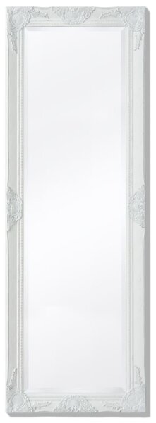 Oglindă verticală în stil baroc, 140 x 50 cm, alb