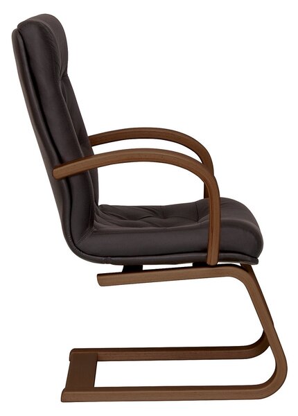 Scaun de conferinta CHEF LUX EXTRA CF, Negru piele naturala