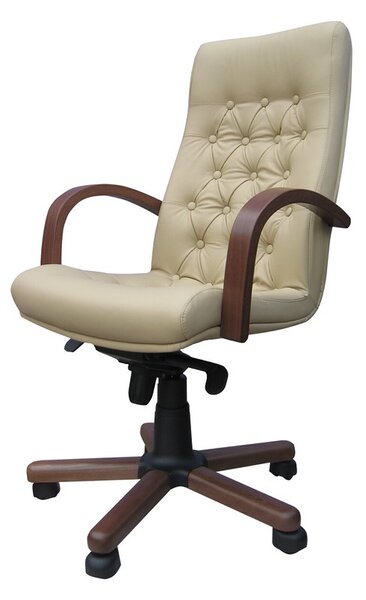 Scaun directorial CHEF LUX EXTRA, Bej piele naturala