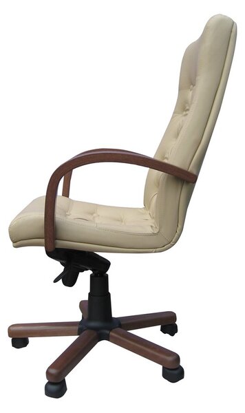 Scaun directorial CHEF LUX EXTRA, Bej piele naturala