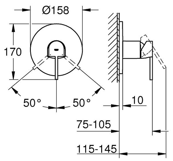 Grohe Plus baterie de duș ascuns crom 24059DC3