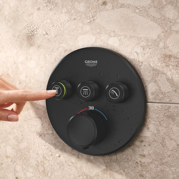 Grohe Grohtherm SmartControl baterie cadă-duș ascuns cu termostat negru 291212430