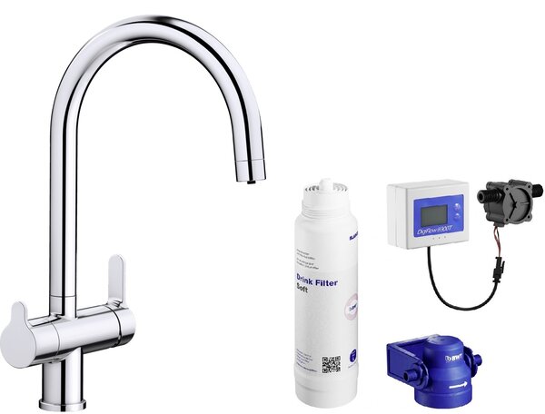 Set filtru sub chiuvetă Blanco Soft 527453, baterie bucătărie Blanco Trima 520840