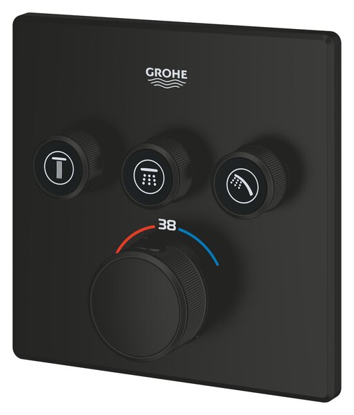 Grohe Grohtherm SmartControl baterie cadă-duș ascuns cu termostat negru 291262430