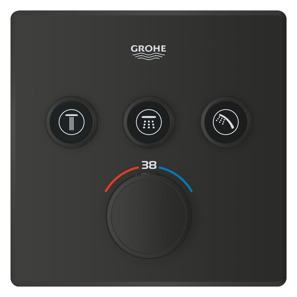 Grohe Grohtherm SmartControl baterie cadă-duș ascuns cu termostat negru 291262430
