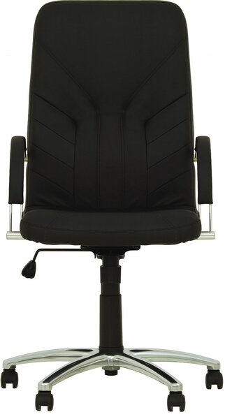 Scaun directorial MAVIS STEEL CHROME, Negru piele ecologica