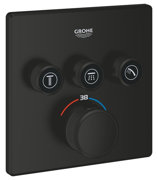 Grohe Grohtherm SmartControl baterie cadă-duș ascuns cu termostat negru 291262430