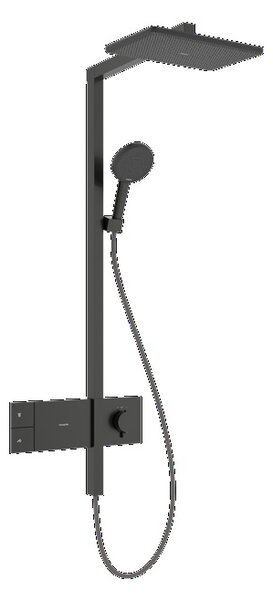 Hansgrohe Raindance Alive Q set de duș perete cu termostat cu duș de ploaie crom-negru 24580340