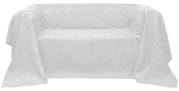 Husă din velur microfibră pentru canapea, 210 x 280 cm, crem