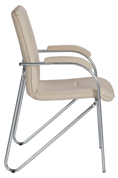 Scaun vizitator MULLER Soft, Crem piele ecologica